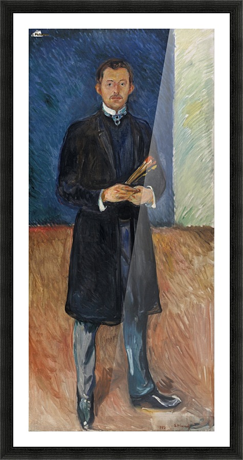 Self-Portrait with Brushes Picture Frame print
