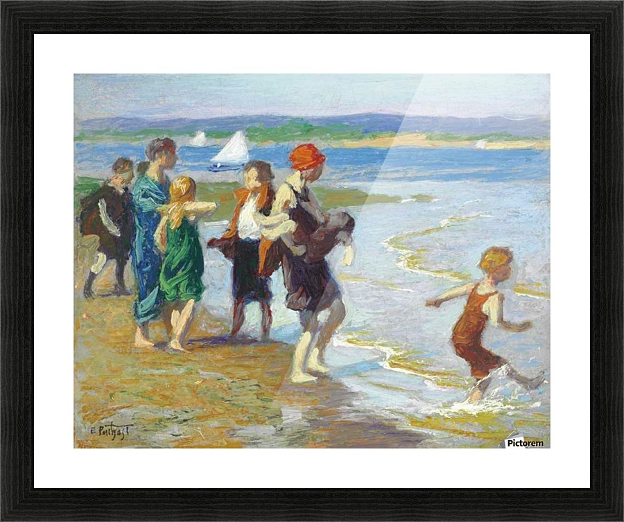 The bathing beach Picture Frame print