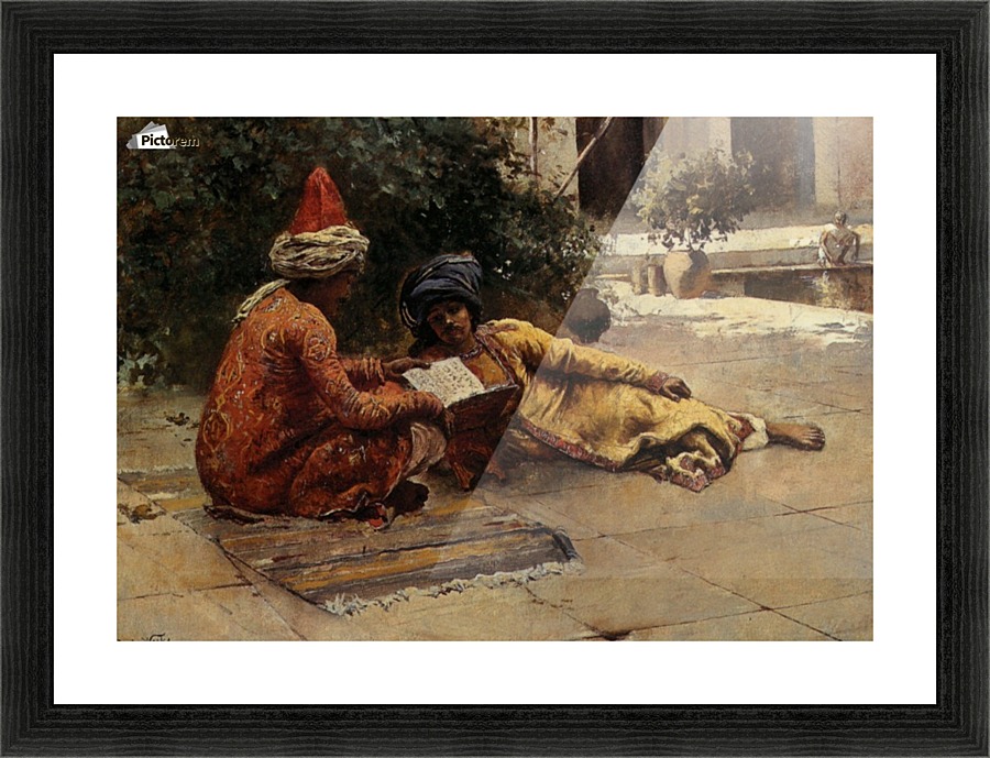 Two Arabs Reading Picture Frame print