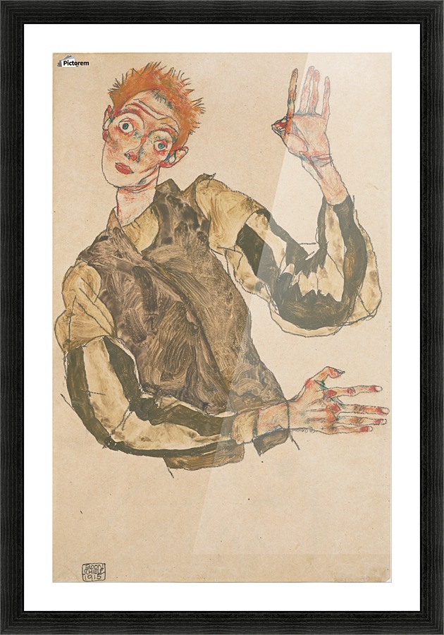 Self-Portrait with Striped Armlets Picture Frame print