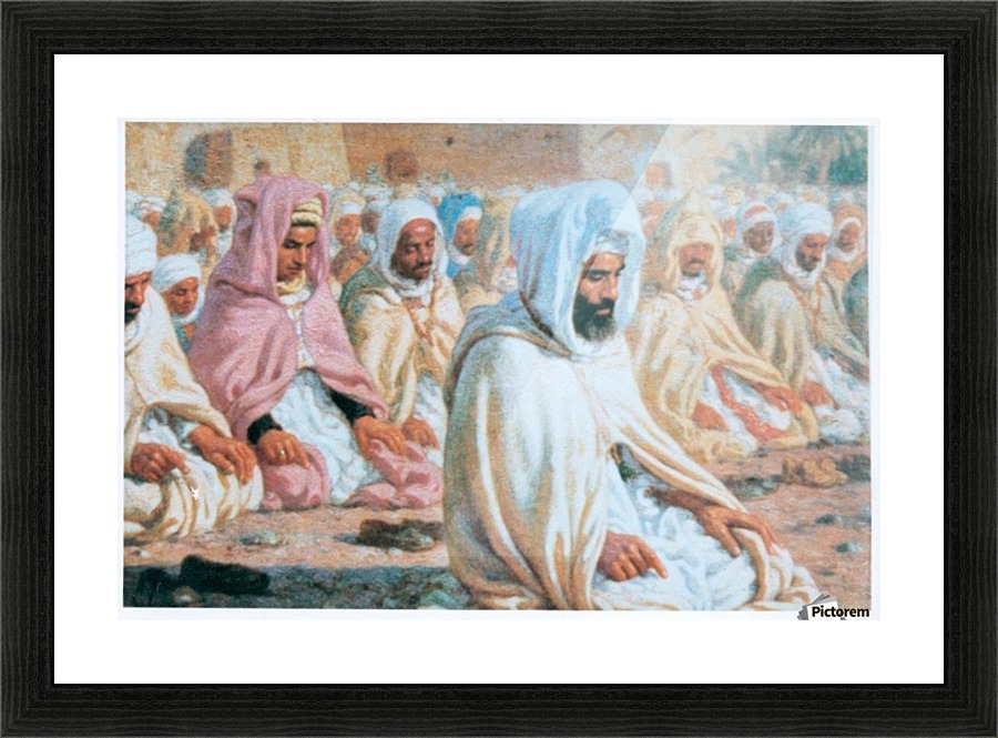 Men in prayer Picture Frame print