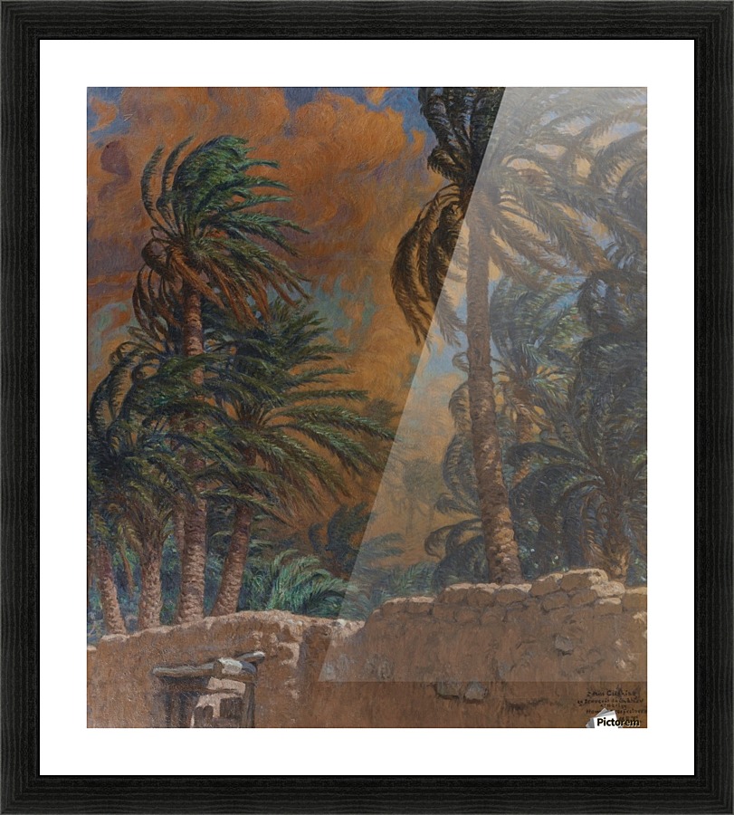 Palm trees in the evening Picture Frame print