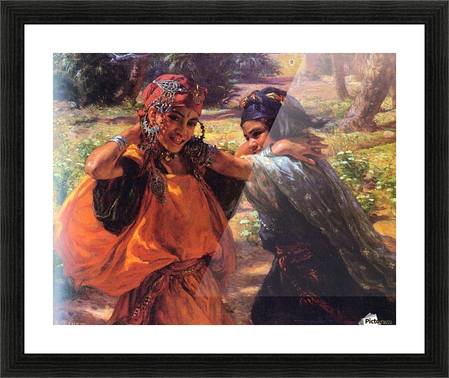 Young girls dancing Picture Frame print