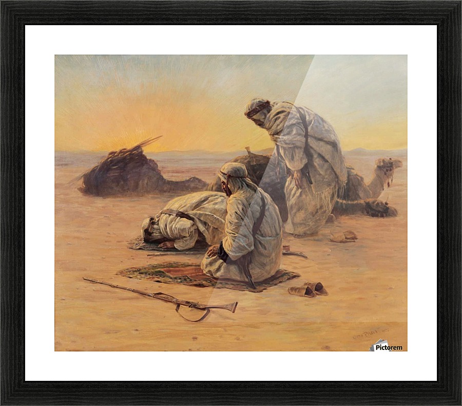 Soliders praying Picture Frame print