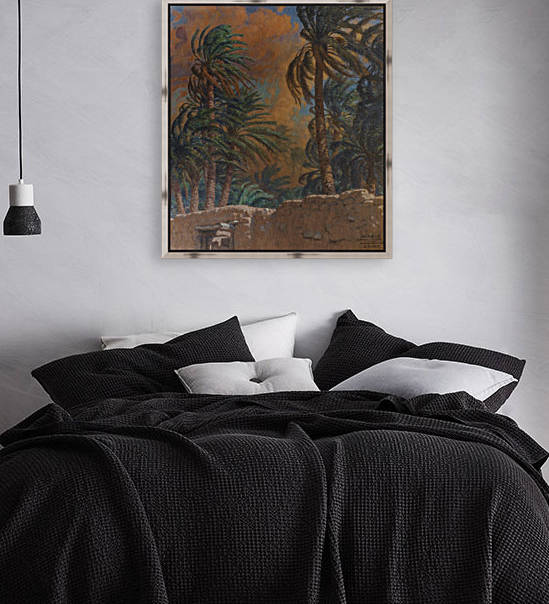 Palm trees in the evening Reproduction