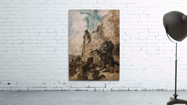Lion hunting Wall Preview