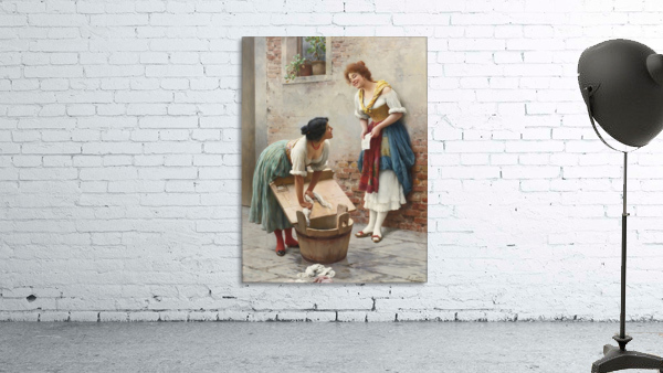 Washing clothes while talking Wall Preview