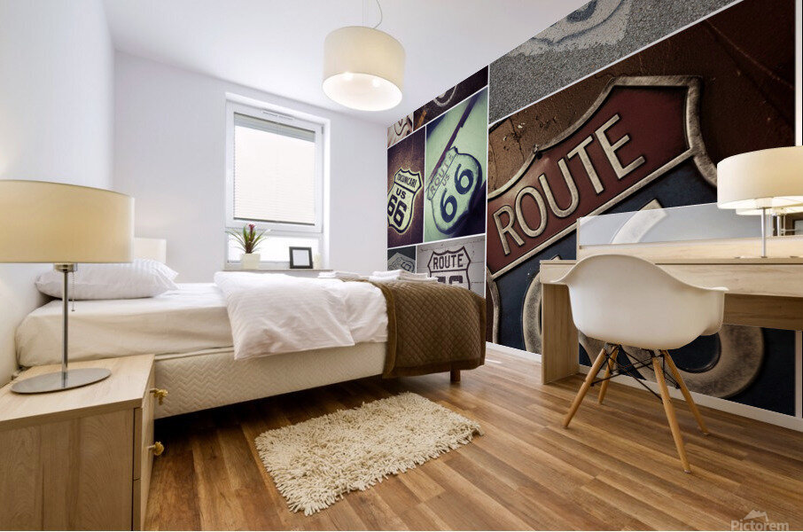 Route 66 signs Mural print