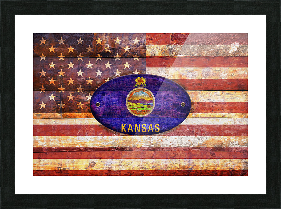 Kansas flag Picture Frame print