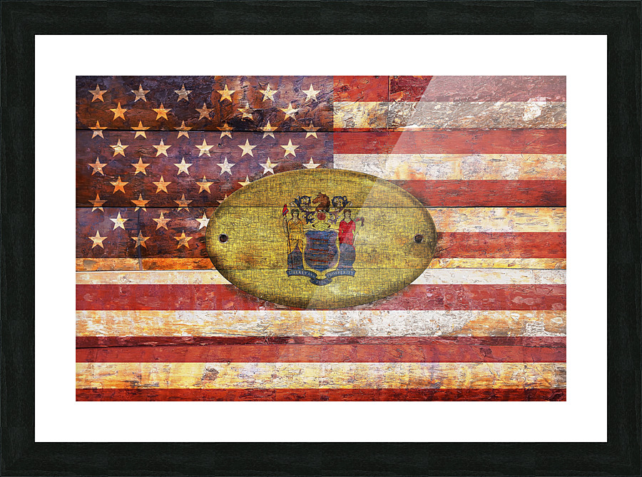 New jersey flag Picture Frame print