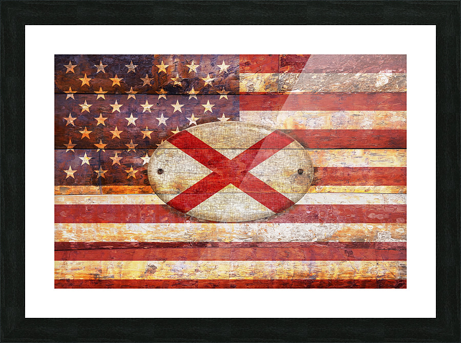 Alabama flag Picture Frame print