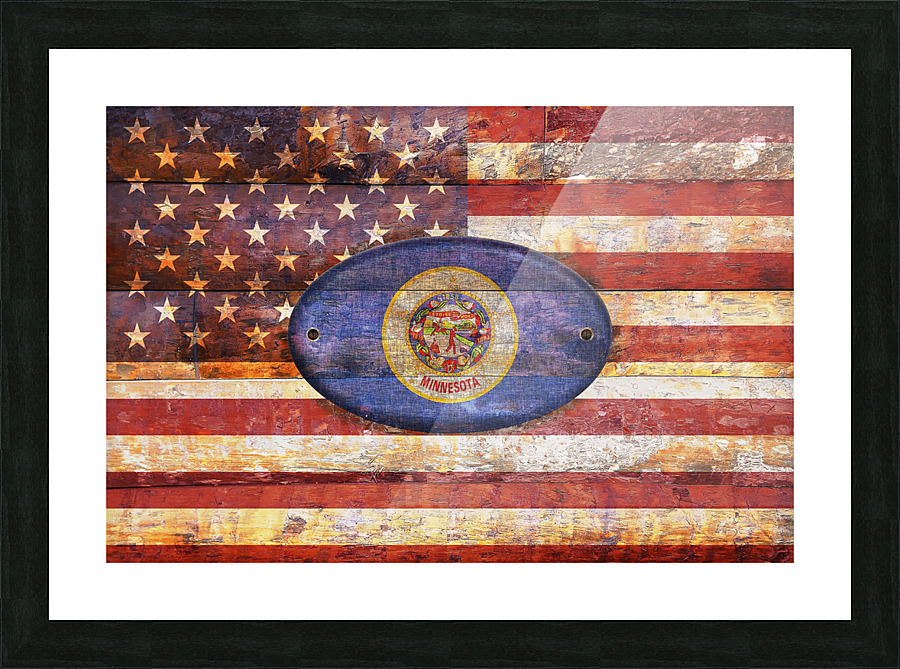 Minnesota flag Picture Frame print
