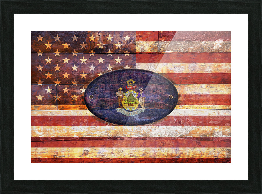 Maine flag Picture Frame print