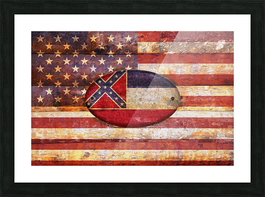 Mississippi flag Picture Frame print