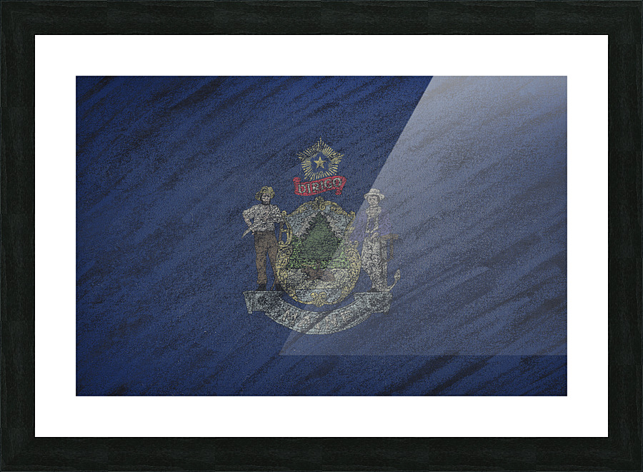 Maine flag Picture Frame print