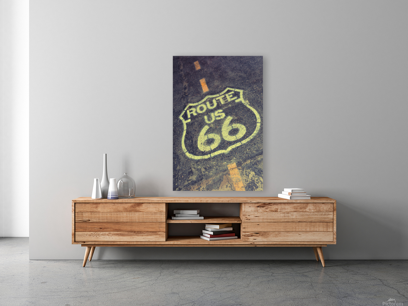 Route 66 sign. Reproduction