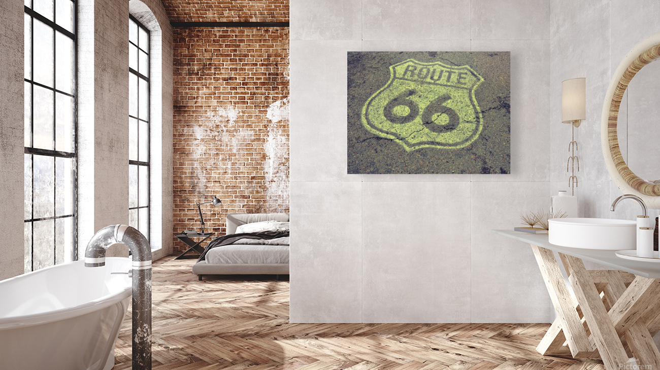 Route 66 sign. Reproduction