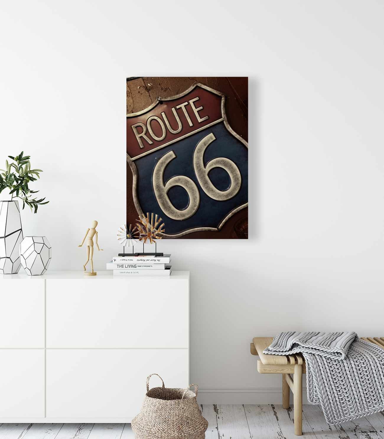 Route 66 sign. Reproduction