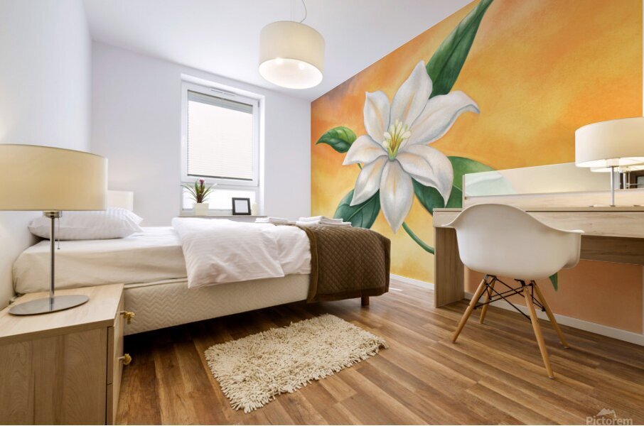 white jasmine flower Mural print