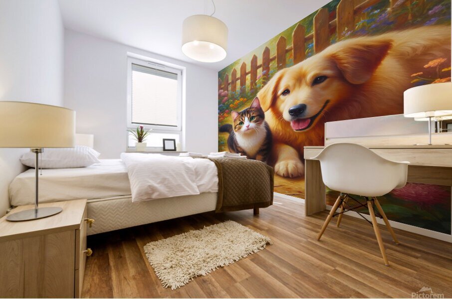 cat dog1 Mural print