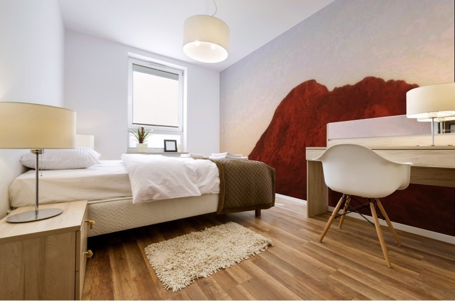 Red mountain side Mural print