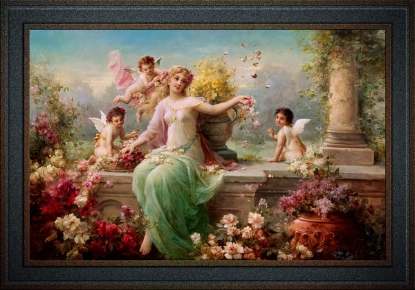 Flora by Hans Zatzka Remastered Xzendor7 Classical Fine Art Old
