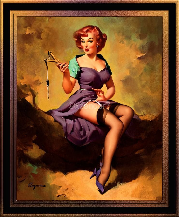 Its A Snap by Gil Elvgren Pin-Up Girl Vintage Artwork by xzendor7