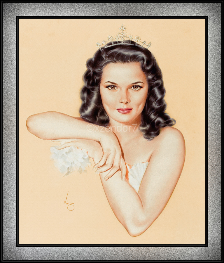 Tiara by Alberto Vargas Pin-Up Girl Vintage Art by xzendor7 Wall Art
