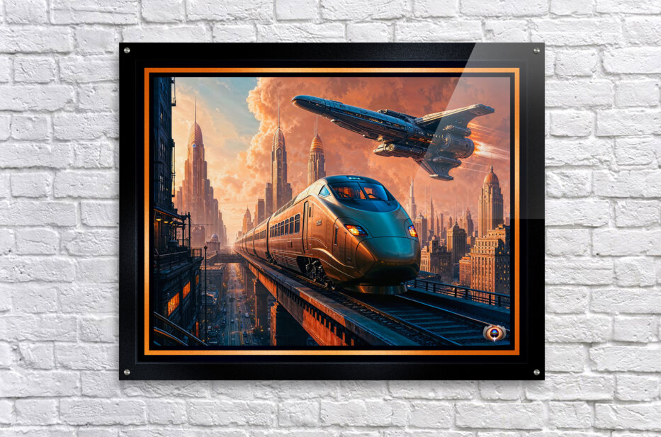 アート・デザイン・音楽 MODERN TRAINS and SPLENDID STATIONS Retro-Futuristic Delketor Metropolis Train And Spaceship Scene Awe