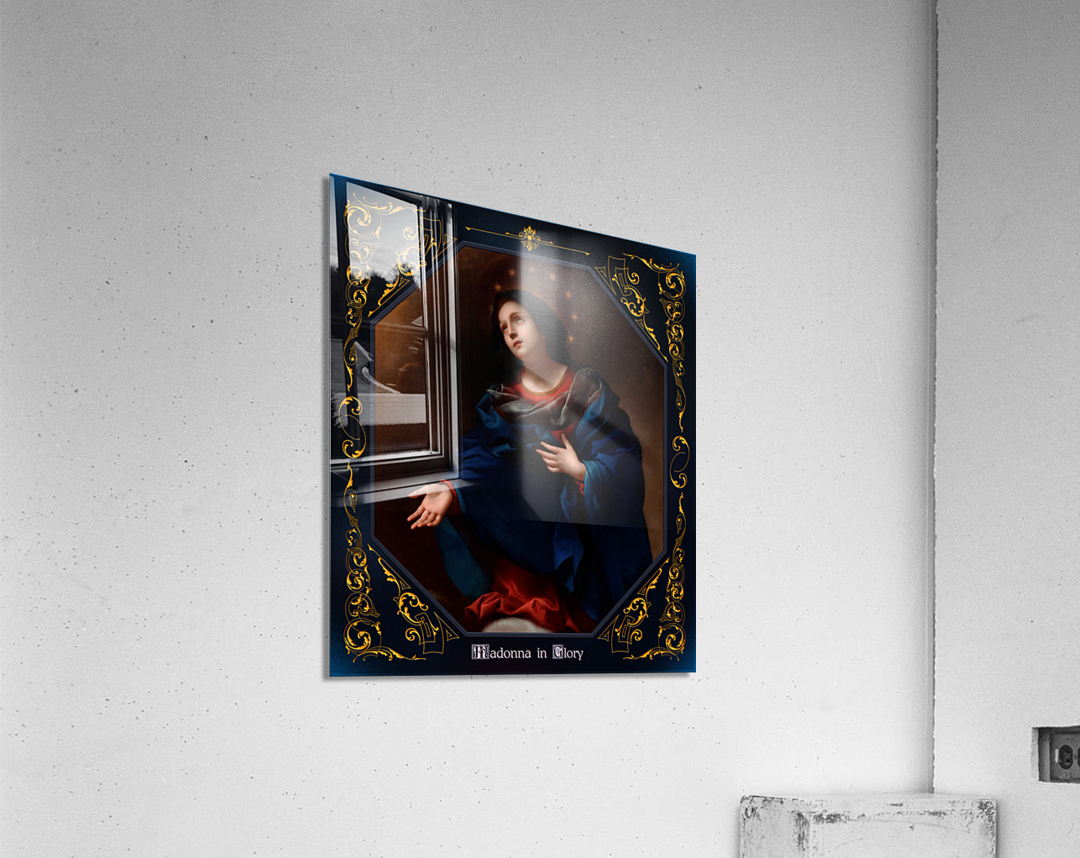 Madonna in Glory by Carlo Dolci Blue Gold Border Xzendor7 Old