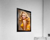 Her Golden Color Mesmerizing Pin Up Girl AI Concept Art Portrait by Xzendor7 Acrylic Print