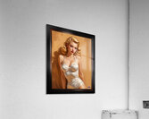 The Love Of White Silk Pin Up Girl Mesmerizing AI Concept Art Portrait by Xzendor7 Acrylic Print