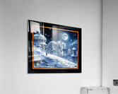 Mystical White Cheetah Traversing An Enchanting Moonlit Winter Cityscape Captivating AI Concept Art by Xzendor7 Acrylic Print
