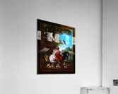 Domestic Cock Hens and Chicks in a Park by Pieter Casteels II Acrylic Print