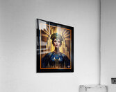 Majestic Portrait Of Rilva Erenia Amidst Golden Architecture Stunning AI Concept Art by Xzendor7 Acrylic Print