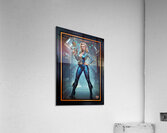The Blue Sentinel Eqyra Dovani Wielding The Vyrax-7 Mesmerizing AI Concept Art by Xzendor7 Acrylic Print