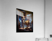 Ravina Orsini Observes Cosmic Wonders Through An Advance Brass Telescope – Limited Edition Art Print AI Concept Art by Xzendor7 Acrylic Print