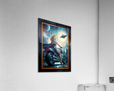 Uranna Laxien Evading Alien Craft On Her Fyrnax Motorcycle Gorgeous AI Concept Art by Xzendor7 Acrylic Print