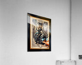 Tsylara Mimor And Her Jithera Cycle Amidst The Sprawling Rovathia Cityscape Gorgeous AI Concept Art by Xzendor7 Acrylic Print