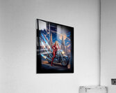 Urra Tyrlan Riding Her Deblenus Cr93721 Power Bike Portrait Gorgeous AI Concept Art by Xzendor7 Acrylic Print