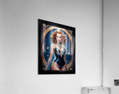 Retro Futuristic Pinup Glamour Portrait Of Illyana Ginacci Gorgeous AI Concept Art by Xzendor7 Acrylic Print