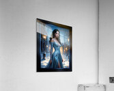Danya Lunari Winter Courtyard Fantasy Portrait Elegant AI Concept Art by Xzendor7 Acrylic Print
