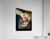 See Its A Golden Bird Adorable AI Concept Art Portrait by Xzendor7 Acrylic Print