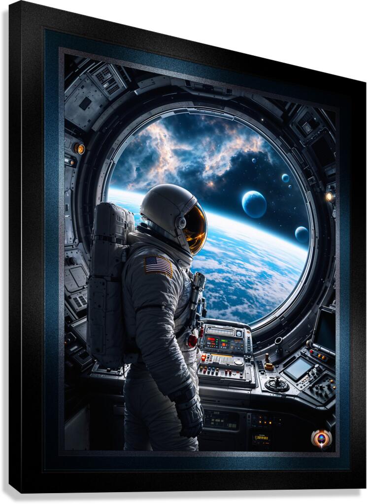 Astronaut Contemplates The Cosmos Through The Viewport Of A Space