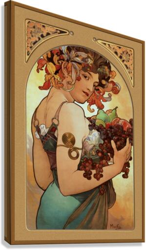Fruit by Alphonse Mucha Canvas Print