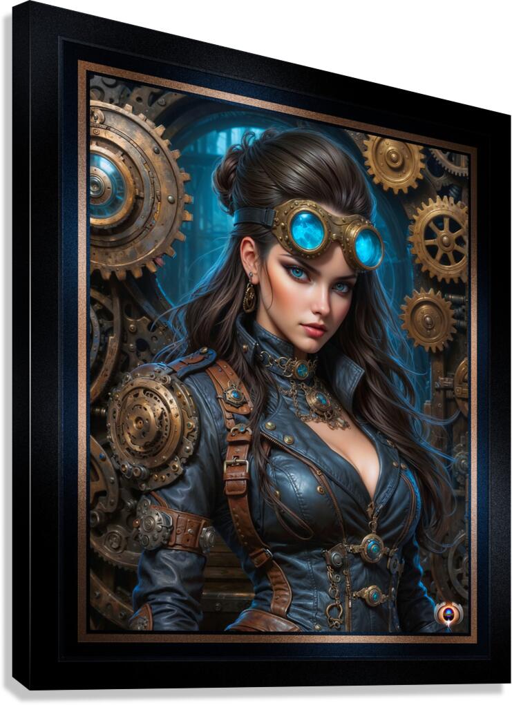 Clockwork Portrait Of Victorian Beauty Lyrianne Grayson Captivating AI Concept Art by Xzendor7 Canvas Print