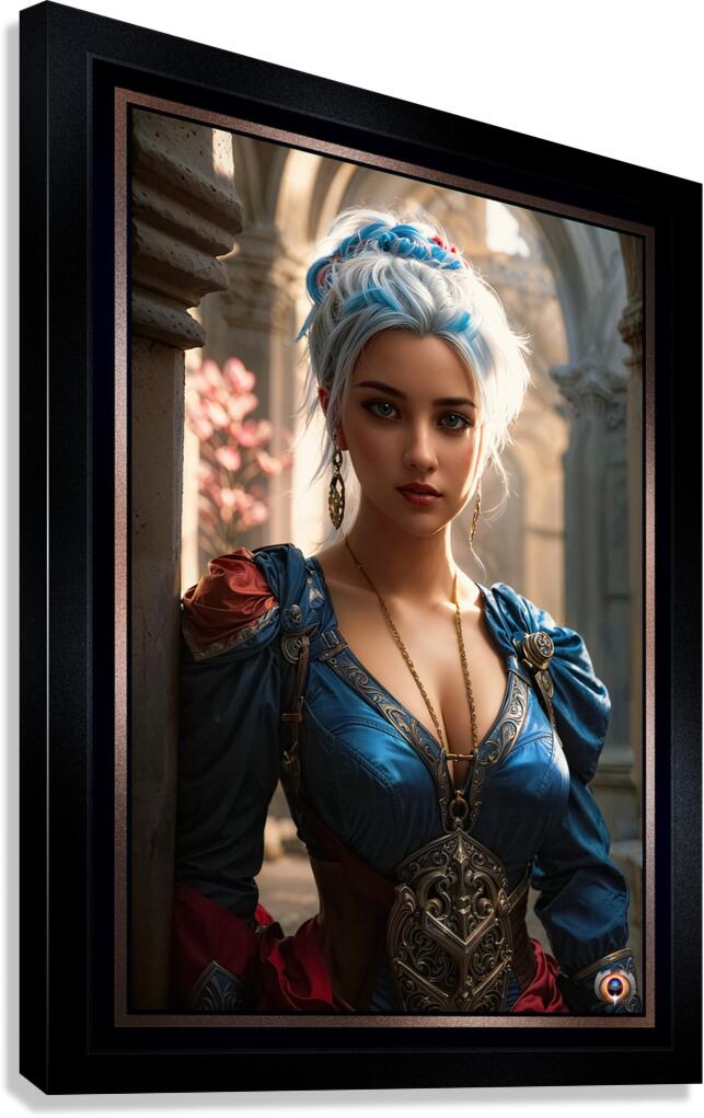 Introspective Portrait Of The Enchanting Titanya Morwen Gorgeous AI Concept Art by Xzendor7 Canvas Print