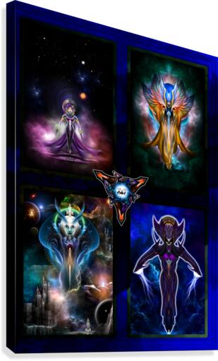 Xzendor7 Quadology Fractal Femm Warriors Digital Art Canvas Print