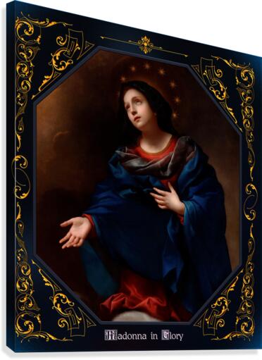 Madonna in Glory by Carlo Dolci Blue Gold Border Xzendor7 Old