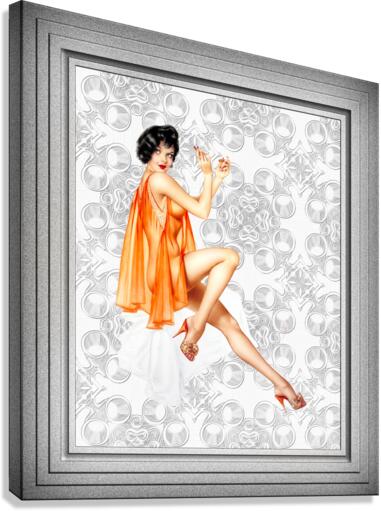Vargas Girl In An Orange Negligee by Alberto Vargas Remastered